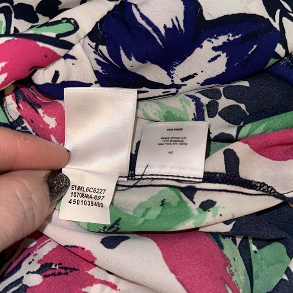 Pappagallo Spring Floral Peplum 3/4 Bell Sleeves Top size XL EUC - Picture 7 of 11